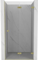 Mexen Lunar-F összecsukható zuhanyajtó jobb 80 cm, átlátszó, arany kefélt - 836-080-000-55-00-P (836-080-000-55-00-P)