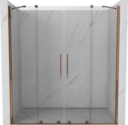 Mexen Velar Duo tolóajtós zuhanyajtó 180 cm, átlátszó, rózsaarany - 871-180-000-02-60 (871-180-000-02-60)