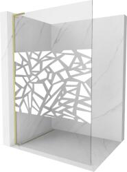 Mexen Kioto L zuhanyfal Walk-in 120 x 200 cm, fehér minta, arany kefe - 800-120-103-55-85 (800-120-103-55-85)