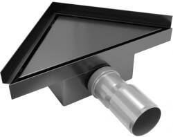 Mexen Flat-T 20 x 20 cm háromszög alakú M13 padlóösszefolyó, fekete - 1710320 (1710320)