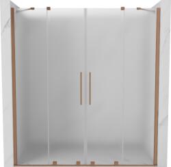Mexen Velar Duo tolózuhanyajtó 180 cm, zúzmarás, csiszolt réz - 871-180-000-32-65 (871-180-000-32-65)
