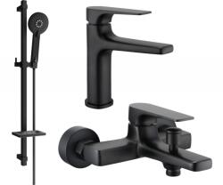 Mexen Lynx DQ40 fürdőkád készlet, fekete - 745903DQ40-70 (745903DQ40-70)