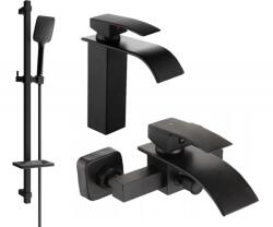 Mexen Aries DQ62 fürdőkád készlet, fekete - 744803DQ62-70 (744803DQ62-70)