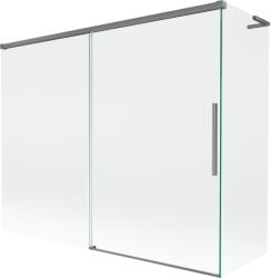 Mexen Rox L kádparaván 2-szárnyú toló 190 + 80 x 150 cm, átlátszó, gun metal - 8C9L-190-080-95-00 (8C9L-190-080-95-00)