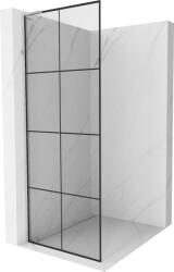 Mexen Kioto L zuhanyfal Walk-in 90 x 200 cm, fekete rács, króm - 800-090-103-01-77 (800-090-103-01-77)
