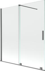 Mexen Velar kétrészes, toló zuhanyfal 150 x 150 cm, átlátszó, gun metal - 896-150-000-01-95 (896-150-000-01-95)