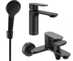 Mexen Milo R05 fürdőkád csomag, fekete - 71303R05-70 (71303R05-70)