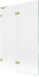 Mexen Lunar L balos paraván kétszárnyas bal 120 x 150 cm, átlátszó, arany kefélt - 897L-120-100-55-00-L (897L-120-100-55-00-L)