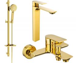 Mexen Alexa DQ40 fürdőkád szett, arany - 71213DQ40-50 (71213DQ40-50)