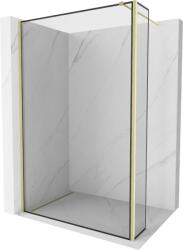 Mexen Kioto zuhanyfal Walk-in 120 x 30 cm, fekete keret, arany kefélt - 800-120-212-55-70-030 (800-120-212-55-70-030)