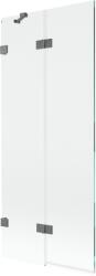Mexen Lunar 2-részes bal oldali kádparaván 80 x 150 cm, átlátszó, gun metal - 897-080-100-95-00-L (897-080-100-95-00-L)