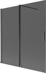 Mexen Velar 2-részes, 150 x 150 cm-es, grafit, gun gray kefélt kádparaván (896-150-000-41-66)