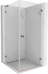 Mexen Lunar-B L nyíló zuhanykabin jobb 90 x 90 cm, átlátszó, rózsaarany - 832L-090-090-60-00-P (832L-090-090-60-00-P)