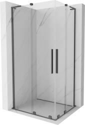 Mexen Velar L Duo tolóajtós zuhanykabin 100 x 90 cm, átlátszó, gun metal - 871-100-090-02-03-95 (871-100-090-02-03-95)