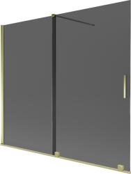 Mexen Velar fürdőkádparaván, 2-részes, tolóajtós, 180 x 150 cm, grafit, arany - 896-180-000-41-50 (896-180-000-41-50)