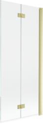 Mexen Mist 2-szárnyas jobb fürdőkádképernyő 80 x 150 cm, átlátszó, arany kefe - 8A9-080-002-55-00-P (8A9-080-002-55-00-P)