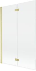 Mexen Mist kétrészes bal oldali kádparaván 120 x 150 cm, átlátszó, arany szálcsiszolt - 8A9-120-002-55-00-L (8A9-120-002-55-00-L)