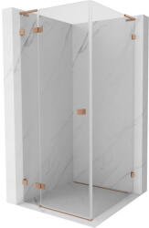 Mexen Lunar L zuhanykabin, jobbra nyíló, 80 x 80 cm, átlátszó, csiszolt réz - 834L-080-080-65-00-L (834L-080-080-65-00-L)