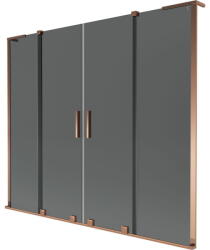Mexen Velar L Duo 2 szárnyú, eltolható fürdőkád paraván 170 x 150 cm, grafit, rózsaarany - 896-170-003-42-60 (896-170-003-42-60)