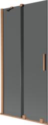 Mexen Velar 2-szárnyú toló zuhanyfal 90 x 150 cm, grafit, kefe réz - 896-090-000-41-65 (896-090-000-41-65)
