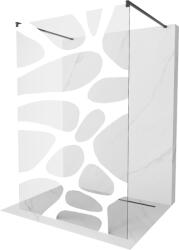 Mexen Kioto szabadon álló zuhanyfal 140 x 200 cm, fehér hullám 8 mm, fekete - 800-140-002-70-97 (800-140-002-70-97)