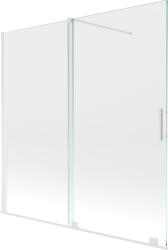 Mexen Velar kétszárnyú toló fürdőkád paraván 160 x 150 cm, átlátszó, fehér - 896-160-000-01-20 (896-160-000-01-20)
