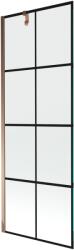 Mexen Next egyszárnyas zuhanyfal 70 x 150 cm, fekete rács, rózsaarany - 895-070-000-00-77-60 (895-070-000-00-77-60)