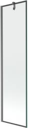 Mexen Next 1-szárnyú fürdőkádparaván 50 x 150 cm, fekete keret, gun gray kefe - 895-050-000-00-70-66 (895-050-000-00-70-66)