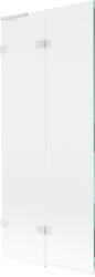 Mexen Lunar L kádparaván 2-szárnyú balos 80 x 150 cm, átlátszó, fehér - 897L-080-100-20-00-L (897L-080-100-20-00-L)