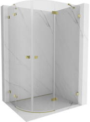 Mexen Lunar félköríves jobbos zuhanykabin 100 x 80 cm, átlátszó, arany - 833-100P-080L-50-00 (833-100P-080L-50-00)