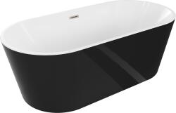 Mexen Luna szabadon álló kád 180 x 80 cm, fehér/fekete, selyemfényű nikkel - 52031808075-97 (52031808075-97)