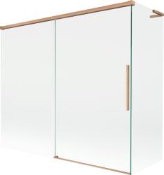 Mexen Rox L kétpaneles tolóajtós fürdőszobai paraván, 180 + 80 x 150 cm, átlátszó, kefeolt réz - 8C9L-180-080-65-00 (8C9L-180-080-65-00)