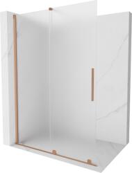 Mexen Velar toló zuhanyfal Walk-in 140 x 200 cm, matt üveg 8 mm, kefepezolt réz - 871-140-000-33-65 (871-140-000-33-65)