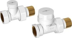 Mexen Uni-Term egyenes radiátorszelepek, fehér - W902-000-20 (W902-000-20)