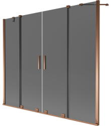 Mexen Velar Duo 2-szárnyú tolható fürdőkád paraván 180 x 150 cm, grafit, rózsaarany - 896-180-000-42-60 (896-180-000-42-60)