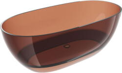 Mexen Pure cherry szabadon álló átlátszó kád 170 x 80 cm, krómozott leeresztő - 58071708009 (58071708009)