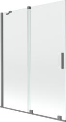 Mexen Velar 2 szárnyú, 130 x 150 cm-es, átlátszó, gun metal zuhanyfal - 896-130-000-01-95 (896-130-000-01-95)