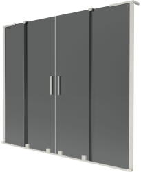 Mexen Velar L Duo kétpaneles, 2-szárnyú, eltolható kádparaván 180 x 150 cm, grafit, csiszolt nikkel - 896-180-003-42-97 (896-180-003-42-97)