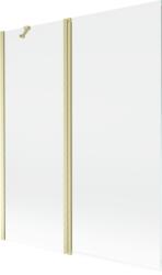 Mexen Mist 2-szárnyú fürdőkád paraván 140 x 150 cm, átlátszó, arany kefe - 8A9-140-011-55-00 (8A9-140-011-55-00)