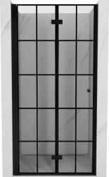 Mexen Mist-F harmonika zuhanyajtó bal oldali, 75 cm, fekete rács, fekete - 8A6-075-000-70-77-L (8A6-075-000-70-77-L)