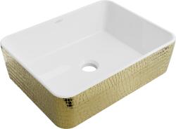 Mexen Catia 48 x 38 cm-es pultra szerelhető mosdó, fehér/arany pikkely minta - 21314808 (21314808)