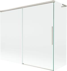 Mexen Rox L 2-szárnyú, kétszárnyú, 180 + 90 x 150 cm-es átlátszó, kefélt nikkel - 8C9L-180-090-97-00 (8C9L-180-090-97-00)