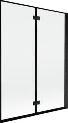 Mexen Mist 2 szárnyas fürdőszobai paraván, jobbos, 130 x 150 cm, fekete keret, fekete - 8A9-130-002-70-70-P (8A9-130-002-70-70-P)