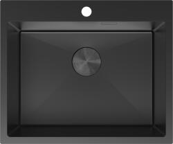 Mexen Solix egytálcás acél mosogató 600 x 500 mm, fekete - 6408601000-70 (6408601000-70)