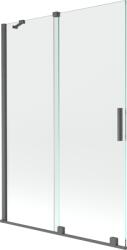 Mexen Velar 2-szárnyú, eltolható fürdőkád paraván 120 x 150 cm, átlátszó, gun gray mattított - 896-120-000-01-66 (896-120-000-01-66)
