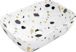 Mexen Rita 45 x 32 cm-es, fehér terrazo kő mosdópult - 21084587 (21084587)