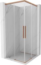 Mexen Rox Duo tolóajtós zuhanykabin 95 x 95 cm, áttetsző, kefélt réz - 8C2D-095-095-65-00 (8C2D-095-095-65-00)