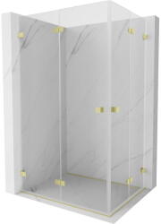 Mexen Lunar-F Duo összecsukható zuhanykabin 75 x 70 cm, átlátszó, arany kefélt - 836-075L-070P-55-00 (836-075L-070P-55-00)