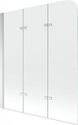 Mexen Felix 3-szárnyú fürdőszobai paraván 120 x 140 cm, átlátszó, króm - 890-120-003-01-00 (890-120-003-01-00)
