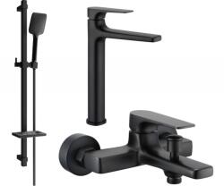 Mexen Lynx DQ62 fürdőkád szett, fekete - 745913DQ62-70 (745913DQ62-70)